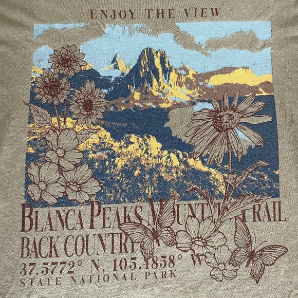 BDG / Urban Outfitters ‘Blanca Peaks Mountain Trail’ Graphic Tee — S — Earth - Picture 4 of 5